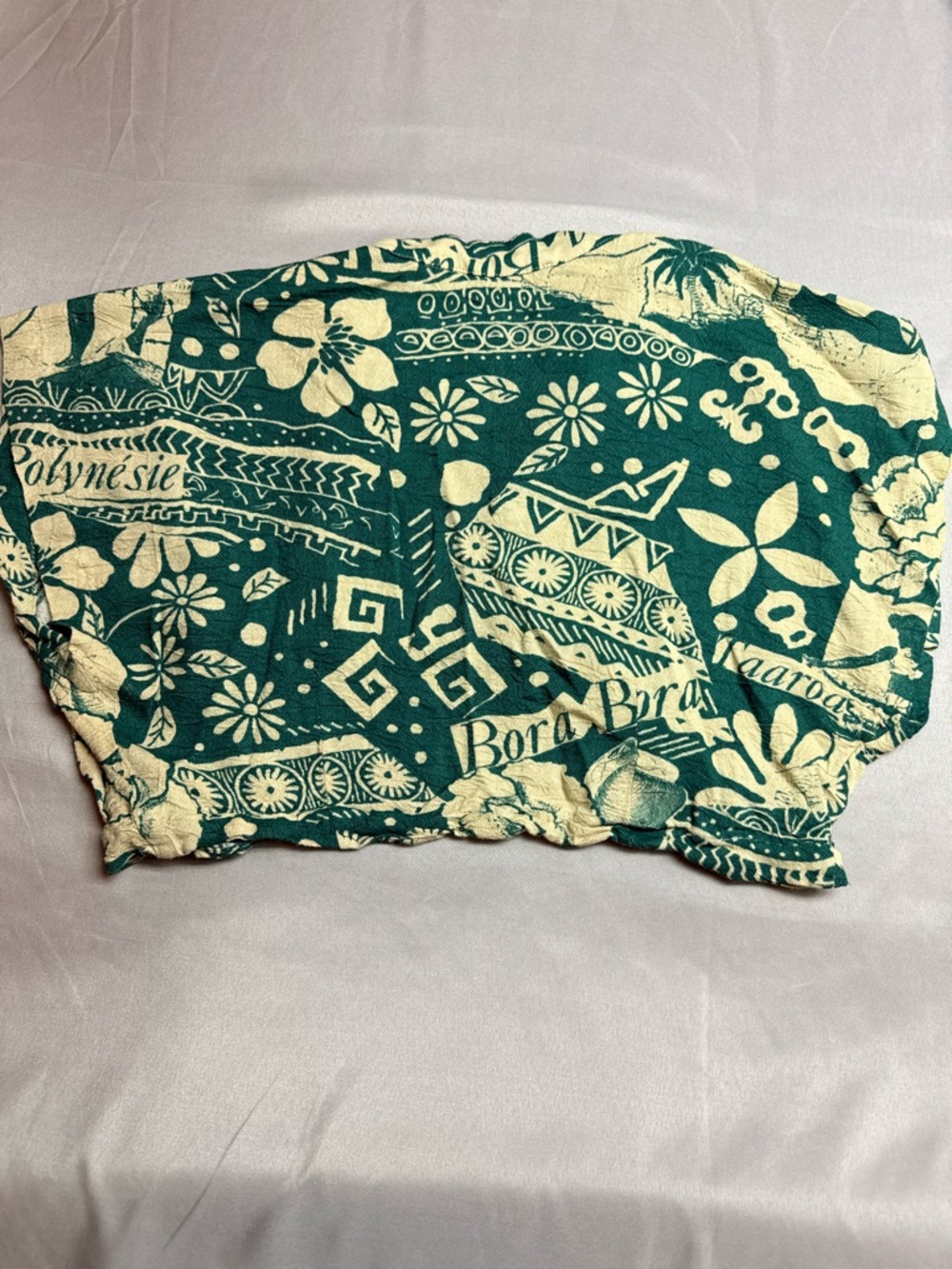 Loco Lindo XL Cropped Bolero Shrug Top Green Tropical Tiki Retro Tahiti BoraBora - Picture 8 of 16